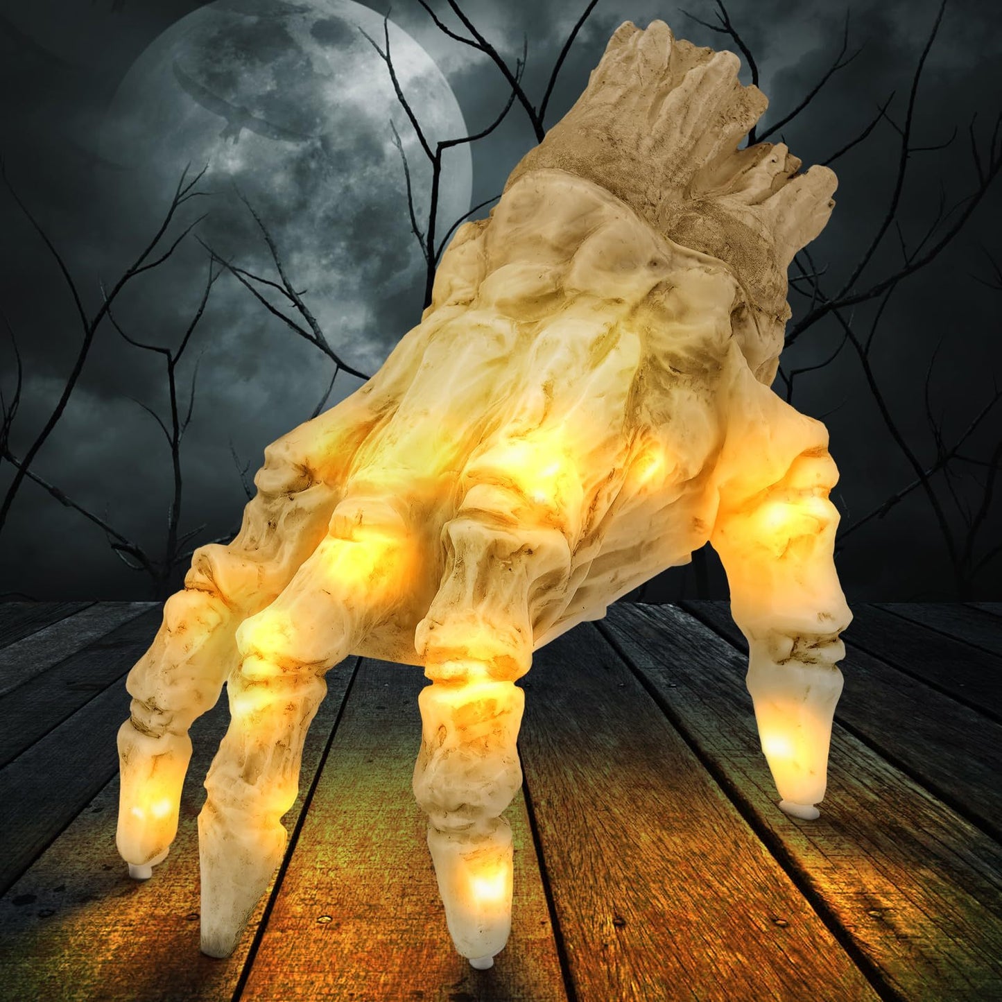 Halloween Crawling Zombie Hand Electric Animated Prop with Sound & Light