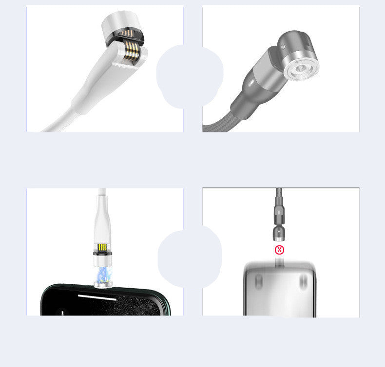 3 In 1 Magnetic Data Cable With 540 Degree Rotation