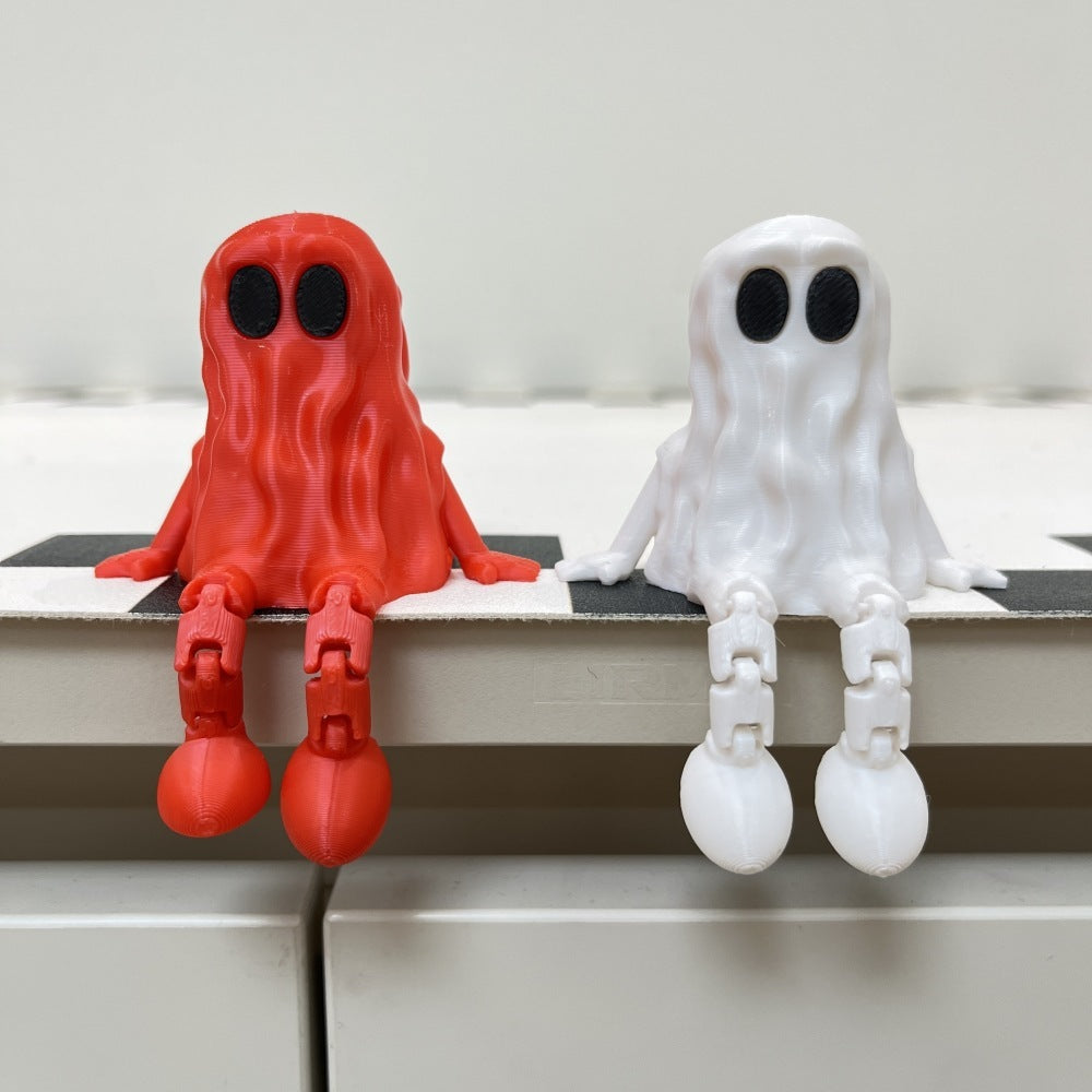 3D Printed Halloween Ghost Ornament Movable Joint Spooky Party Decoration