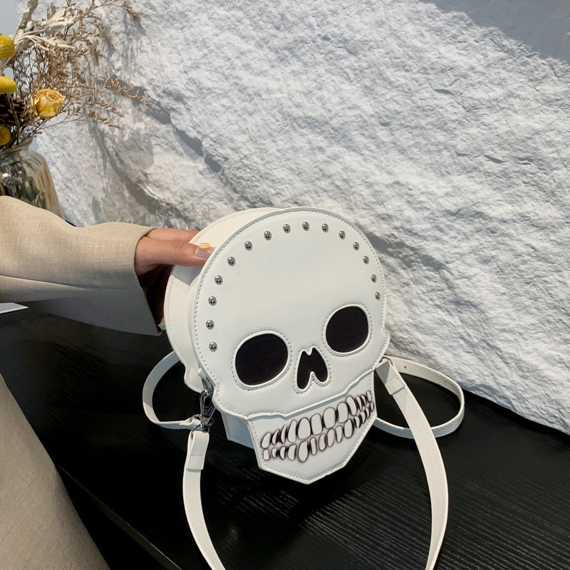 Spooky Skull Shoulder Bag Cute Crossbody Purse for Women Everyday Casual Use