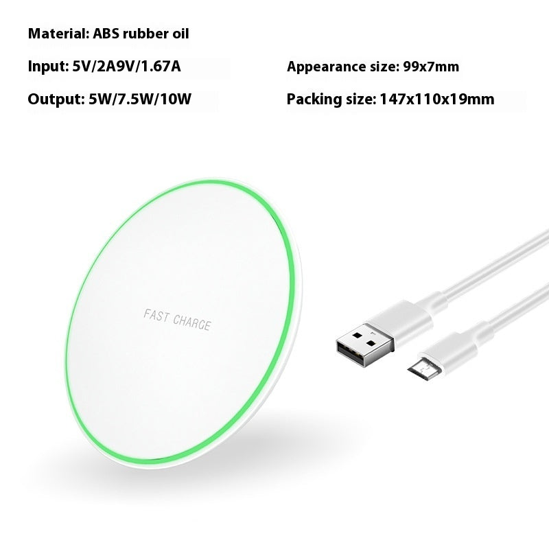 Desktop Phone Round Wireless Charger 15W Fast Charge
