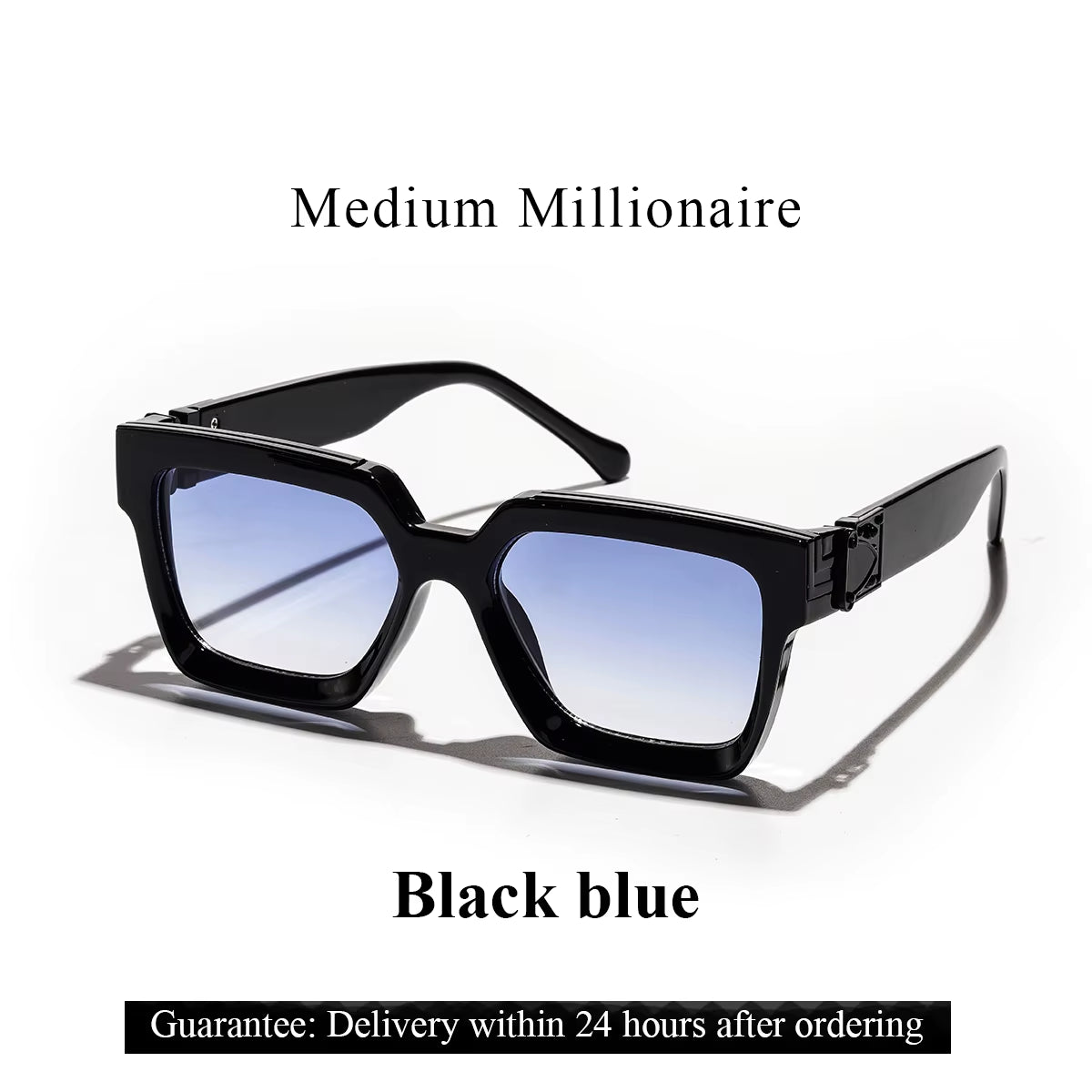 Retro Black Millionaire Shades Luxury Sunglasses 2025 for Men Designer Famous Brand Square Sun Glasses Man Women Sunglass