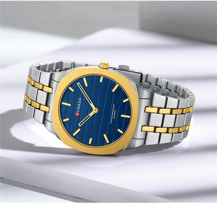 Ultra-Thin Stainless Steel Calendar Large Dial Men’s Quartz Watch