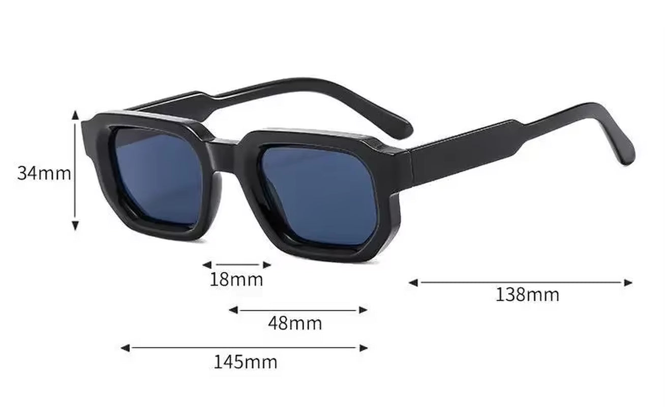 Men Women Rectangle Sunglasses - Vintage Retro UV400 W/ Case - Free Shipping