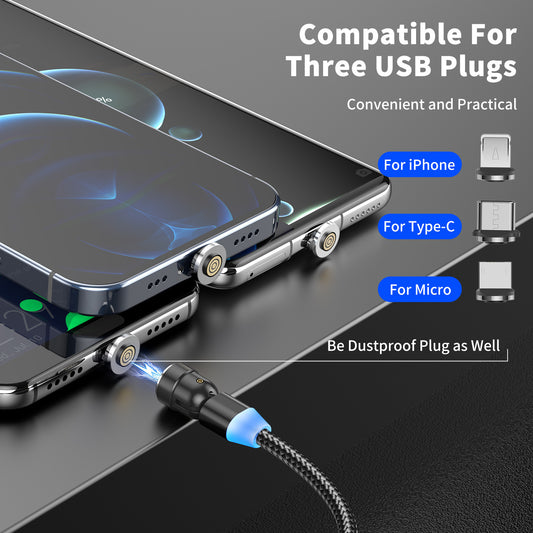 Three In One Magnetic Charging Cable Android Apple TypeC