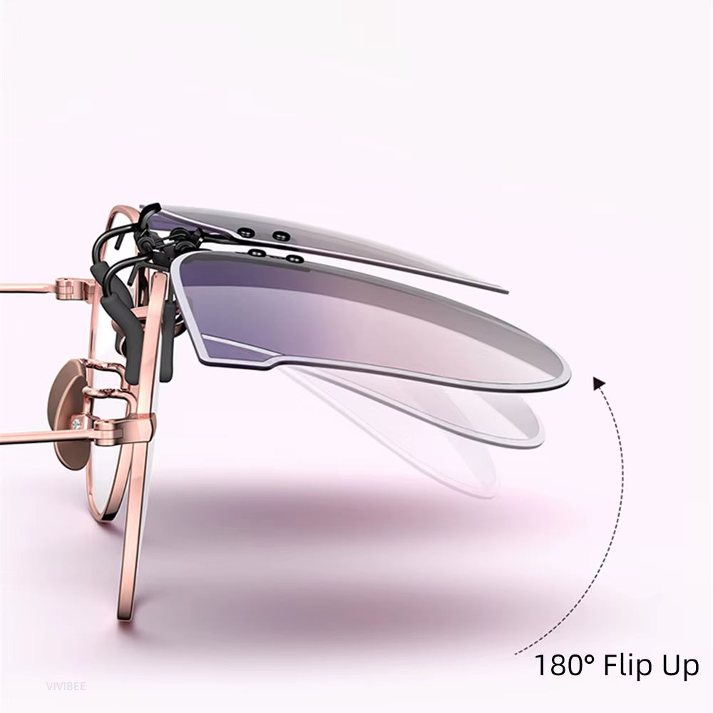 Oversized Cat Eye Clip-On Sunglasses Women Gradient Free Shipping Includes Case