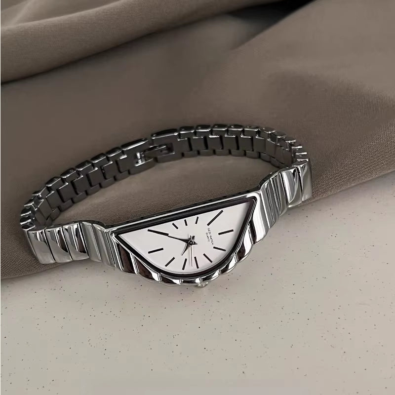 Women Gold Half Moon Dial Quartz Watch Includes Case, Free Shipping, Ship in 24H