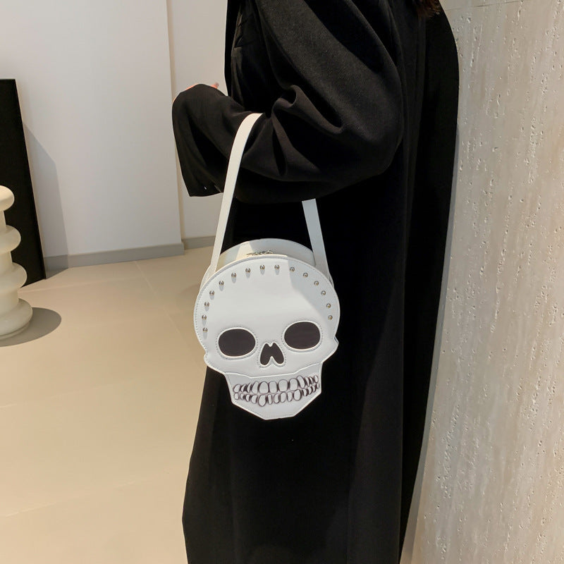 Spooky Skull Shoulder Bag Cute Crossbody Purse for Women Everyday Casual Use