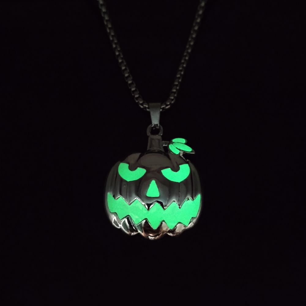 Halloween Pumpkin Pendant Necklace Luminous Ghost Festival Jewelry Accessories