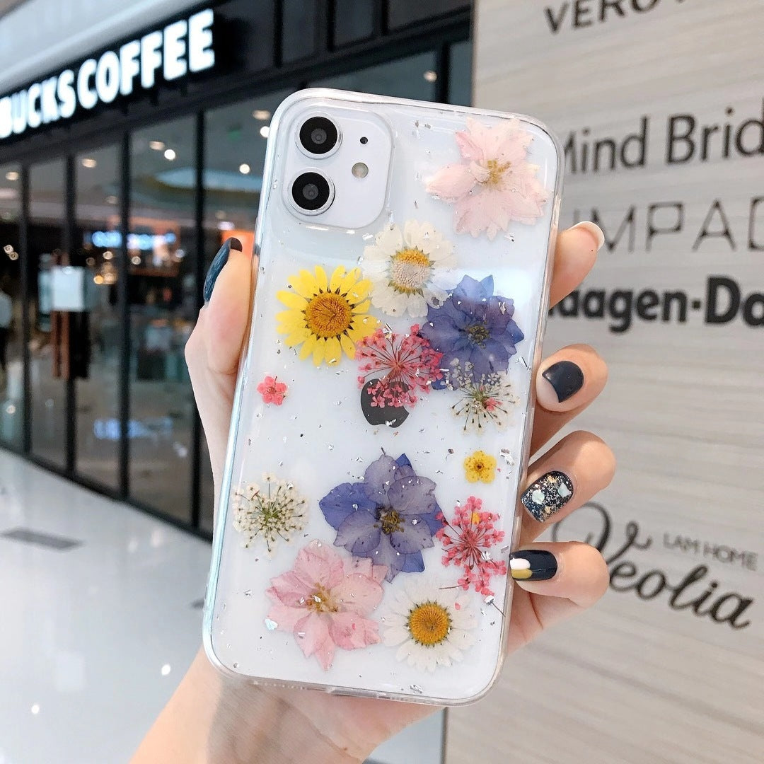 Real Flower Dried Flower TPU Phone Case Soft Shell