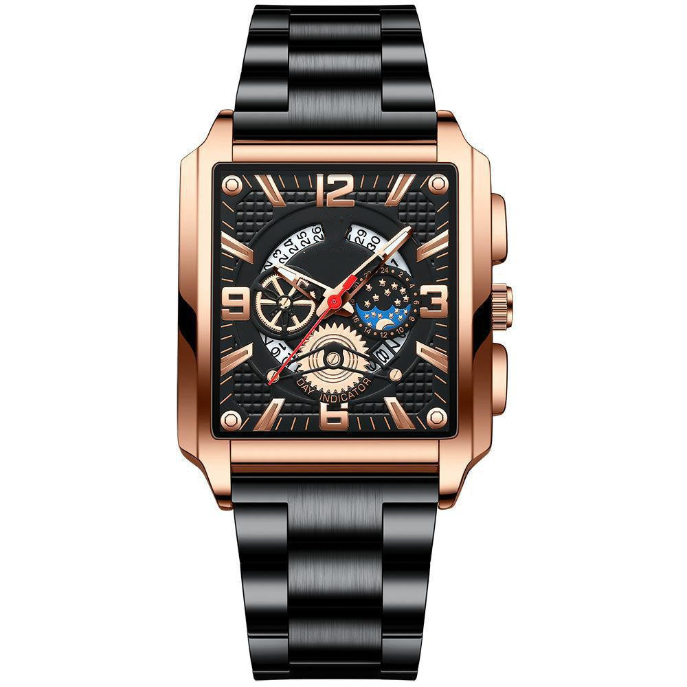 Vintage Men’s Luminous Calendar Quartz Watch – Style & Function in One