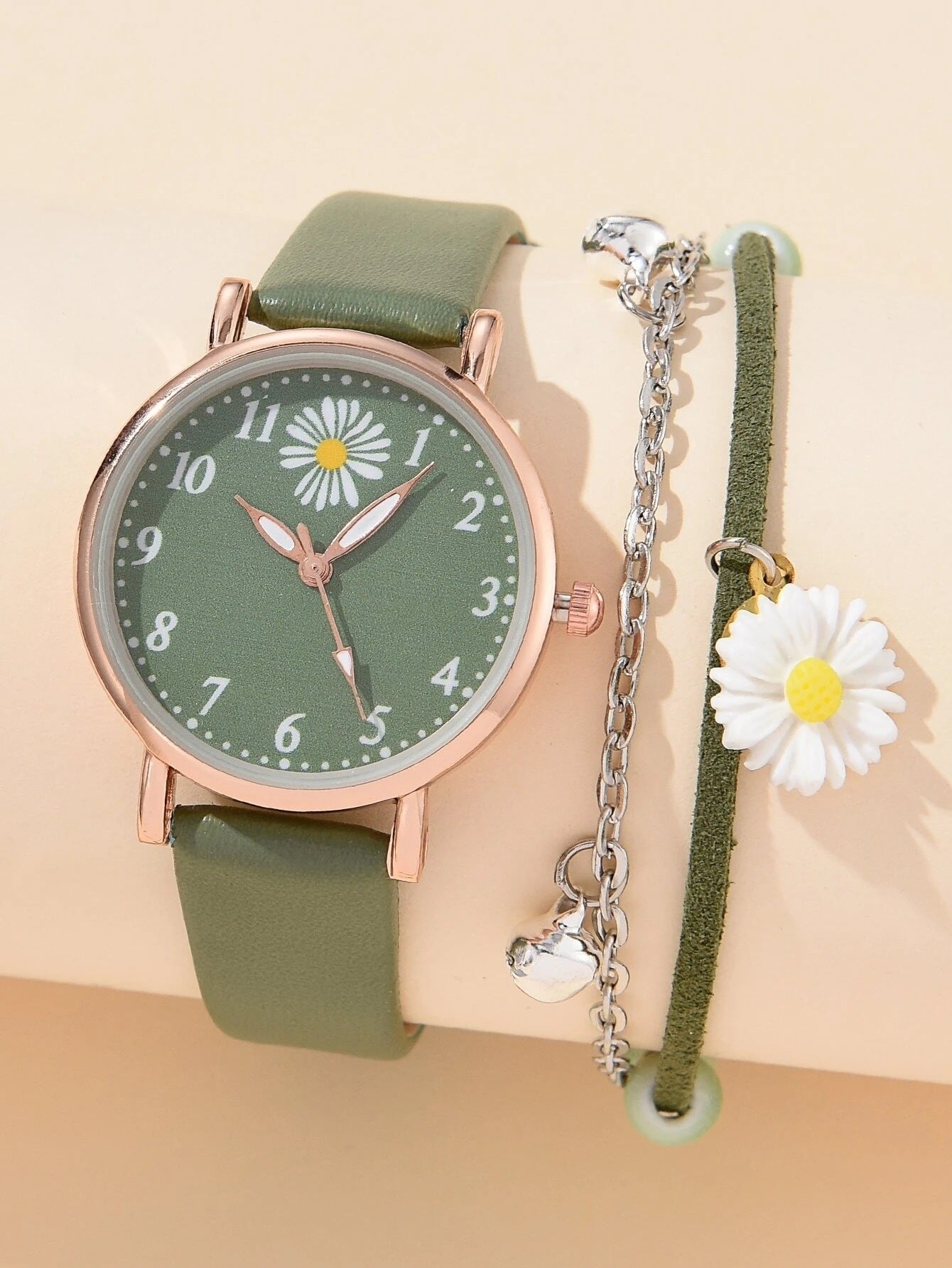 All Match Trendy Girls Quartz Watch Set With Bracelet