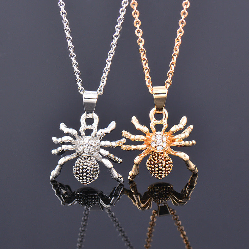Spider Necklace for Women Men Gothic Pendant Fashion Jewelry Halloween Accessory