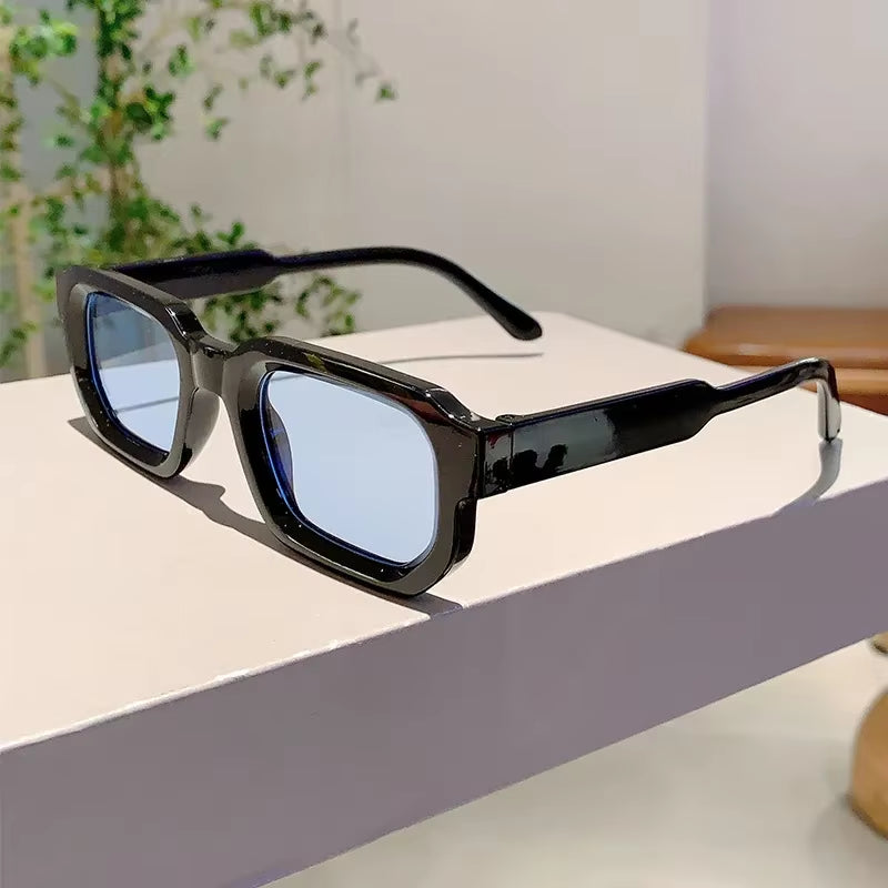 Men Women Vintage Rectangle Sunglasses - Retro UV400 W/ Case - Free Shipping