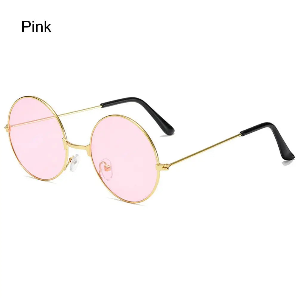 Fashion Retro round Hippie Sunglasses for Women Men Trendy Punk Disco Party Glasses Circle Metal UV Protection Sunglasses