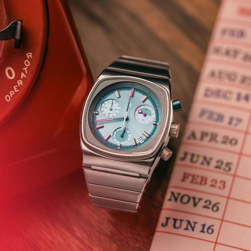 Six Sports Mechanical Watch Mens Fashion Steel Strap