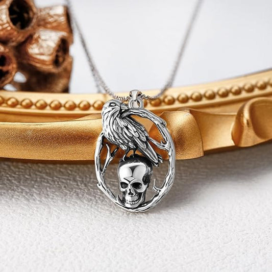 Creative Retro Skull Pendant Necklace Halloween Jewelry Gothic Costume Accessory