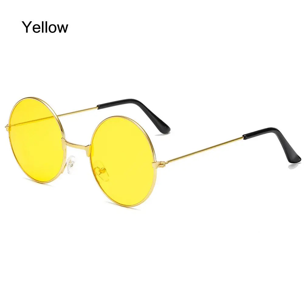 Fashion Retro round Hippie Sunglasses for Women Men Trendy Punk Disco Party Glasses Circle Metal UV Protection Sunglasses