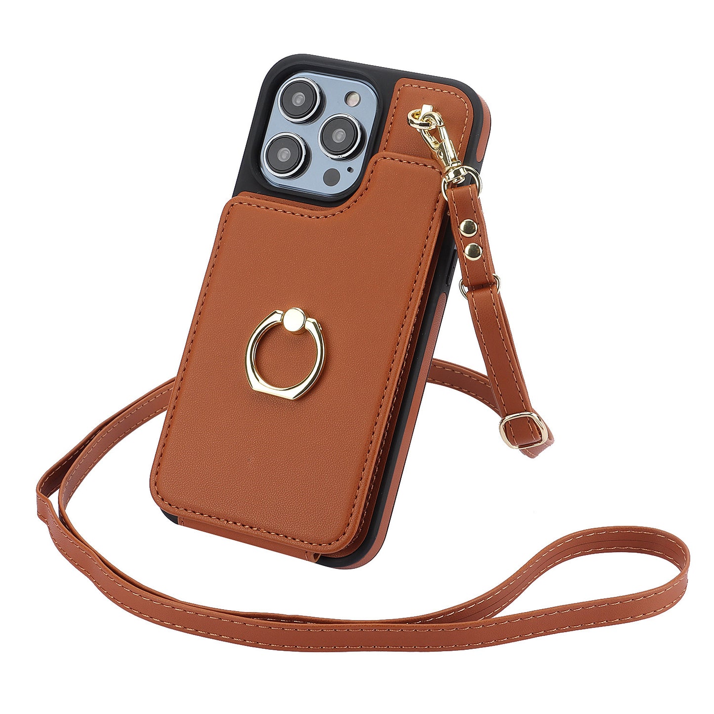 Crossbody Ring Phone Case Shockproof Organizer For Apple
