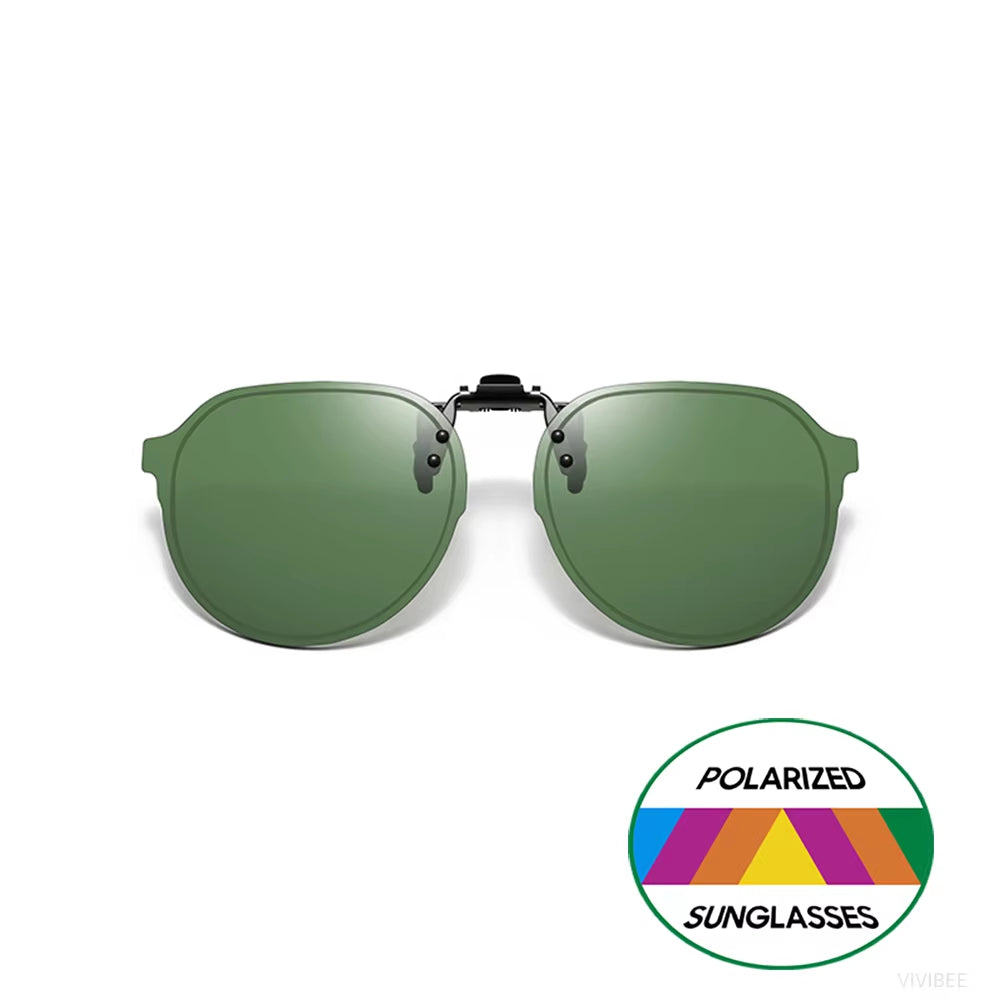 Polarized Clip On Sunglasses UV400 Night Driving Goggles Free Shipping,W/ Case