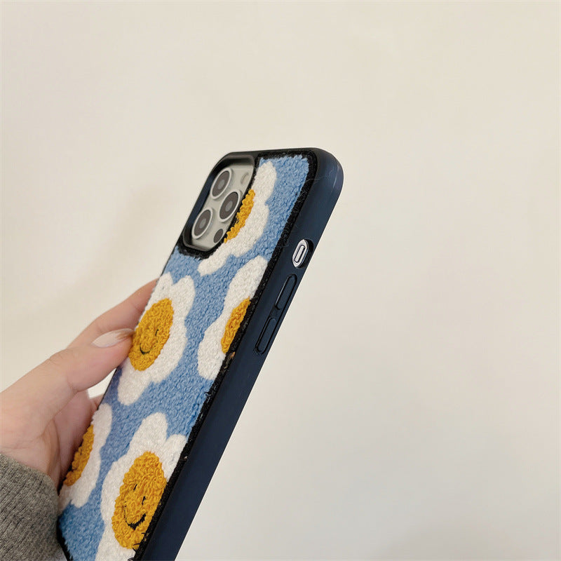 Sunflower Plush Phone Case For Apple iPhone Back Cover